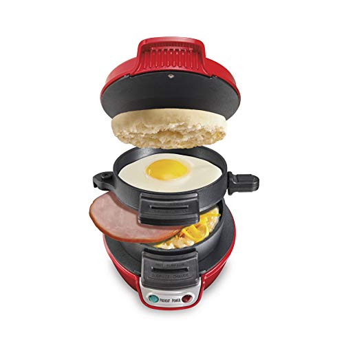 Hamilton Beach 25476 Breakfast Electric Sandwich Maker, Red by Hamilton Beach