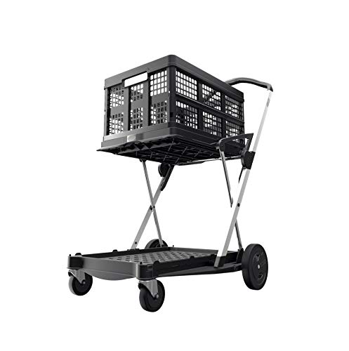 CLAX® Chariot de Transport | Chariot Pliable | Chariot à Plateaux | avec Box Pliable Gratuit | Noir (Black Edition) | Pliable