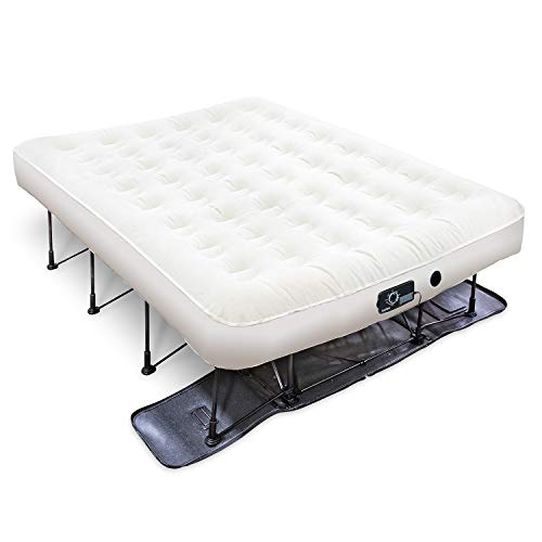 Ivation - Matelas gonflable EZ-Bed 160 x 200 cm avec cadre et sac de rangement à roulettes - Gonflage à arrêt automatique pour le confort souhaité - Surface de couchage confortable