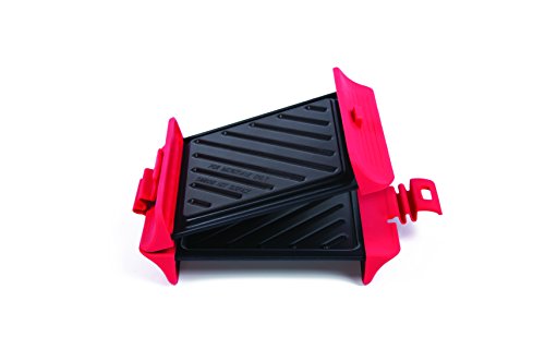 BIRAMBEAU - B.BAD - Grill Micro-Ondes - Spécialement Conçu Pour une Cuisson Parfaite - Rectangulaire - Couleur : Noir & Rouge - Facile d'Utilisation - Lave-Vaisselle