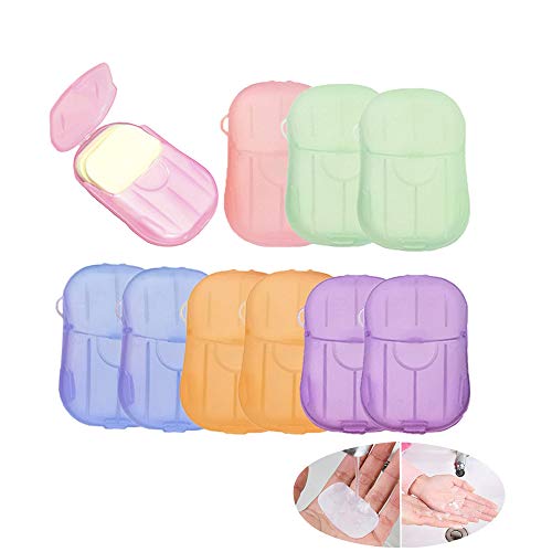 Lot de 10 Portable Disposal Savon Feuilles de papier jetables film moussant Savon de papier pour voyage extérieur à laver