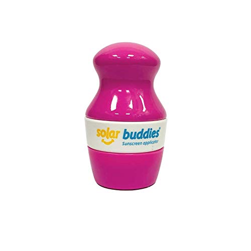 Full Pink Solar Buddies Refillable Roll On Sponge Applicator For Kids, Adults, Families, Travel Size Holds 100ml Travel Friendly for Sunscreen, Suncream and Lotions (Full Pink)