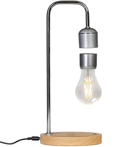 United Entertainment - Ampoule flottante magnétique avec socle en chêne - Avec lampe LED pour une lumière d'ambiance