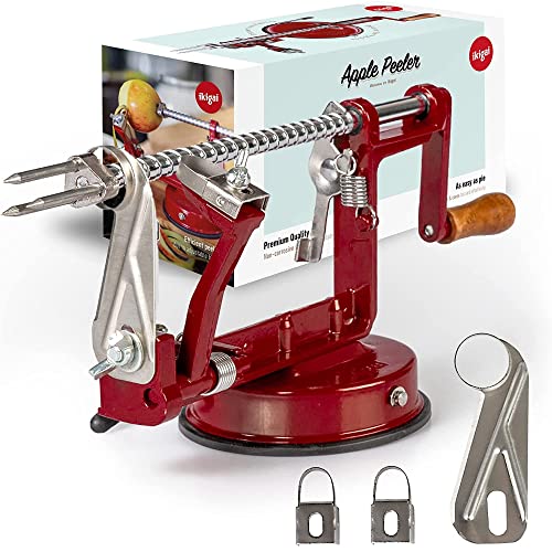 IKIGAI Epluche Pomme Manuel - Eplucheur Pommes Pele Professionnel- Pèle-pommes Multifonctionnel - Eplucher Pelle Patate Automatique - Machine a éplucheur les Pommes de Terre