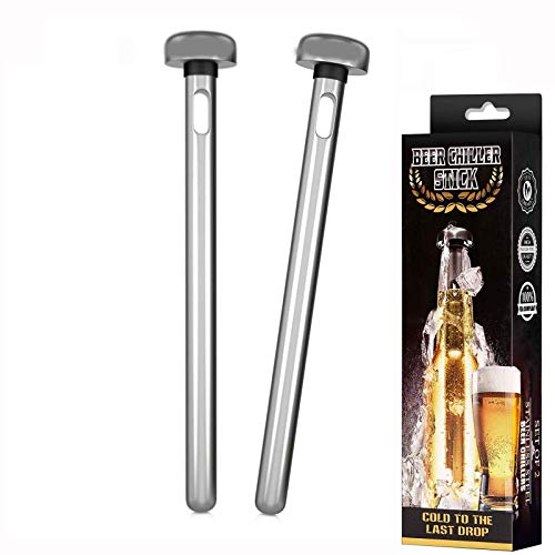 YFOX Refroidisseur de bière 2 pièces,Tige de Refroidisseur en Acier Inoxydable,tiges de Refroidissement pour Garder Les Boissons en Bouteille au Frais.Utilisation dans Les Bars,fêtes,Cadeaux Uniques