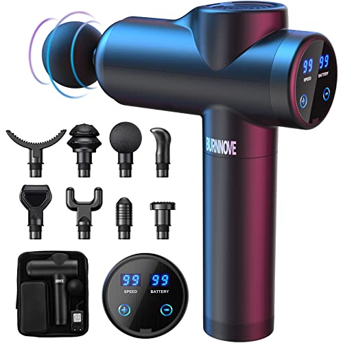 Pistolet de Massage Musculaire 99 Vitesses Réglables Massage Gun Électrique Masseur de Muscle Profond Portable 8 Têtes Remplaçables 2550mAh 3300 RPM Écran Tactile LED à Faible Bruit Soulager Douleurs