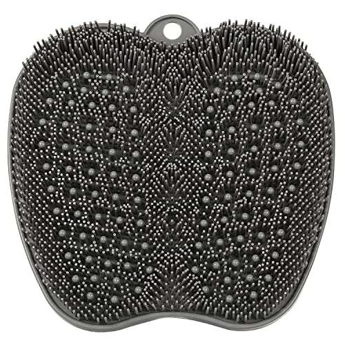 HONYIN Grand Brosse Pieds Douche, Foot Scrubber Douche - Nettoie, Exfolie, Masse vos Pieds Sans se pencher, Circulation du Pied et Soulage Les Pieds Fatigués, avec Ventouses Antidérapantes(28 x 28 cm)