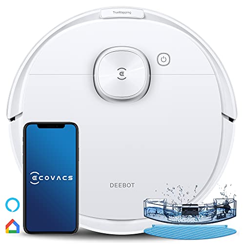 ECOVACS DEEBOT N8 Aspirateur Robot Laveur 2-en-1, Aspiration Puissante, Navigation Intelligente dToF, Nettoyage Personnalisé, Idéal pour Poils d'animaux, Contôle APP/Alexa, Connecté par WiFi