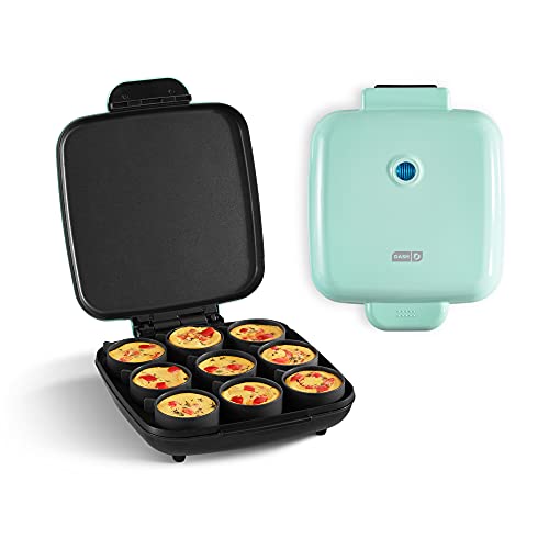 Dash DBBM900GBAQ04 Machine à œufs sous vide pour petit-déjeuner, sandwiches, collations saines ou desserts, convient aux cacao et paléo (9 portions), Aqua