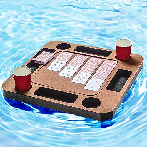 Plateau de table flottant pour jeux ou cartes pour piscine ou plage, fête flottante en mousse durable avec cartes à jouer imperméables