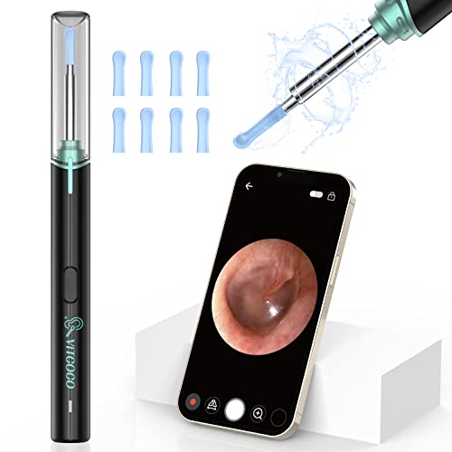VITCOCO Otoscope Oreille 1920P HD Camera IP67 étanche Nettoyant Oreille Portable avec 6 LED et Outil de Nettoyage, Adapté aux Smartphones et Tablettes IOS et Android