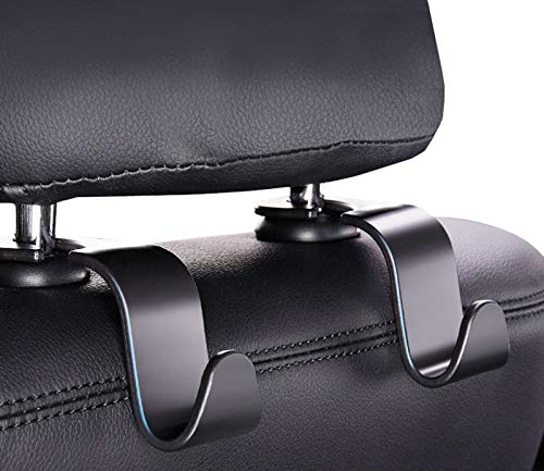 Ortarco Lot de 4 Crochets de Siège de Voiture, Support de Sac de Voiture Crochet D'appui-Tête, pour Suspendre Vêtements, Sacs à main Et Sacs de Courses