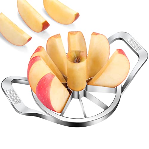 Coupe Pomme Acier Inoxydable,Trancheuse de Pomme,Vide Pommes Inox Couper Poires,Pèle-Découpe-Epluche Pomme-Enleve Trognon-Tranche Pomme de Terre En 10 Quartiers,Fruit Apple Cutter Corer Slicer