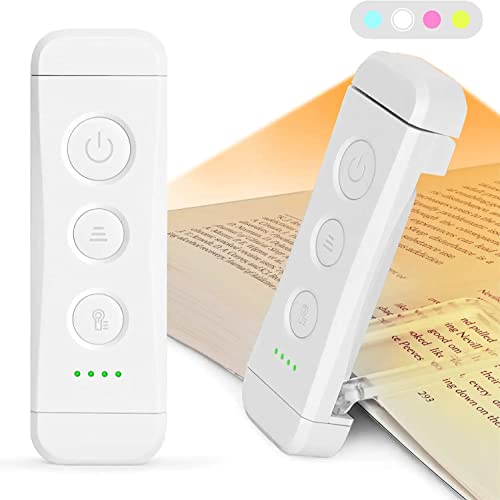 Glocusent Lampe de Lecture Rechargeable, Lampe pour Lire Dans le Lit, 3 Couleurs Chaudes X 5 Réglages de Luminosité, Compacte et Durable,