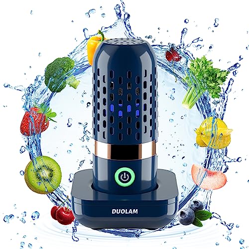 Machine de nettoyage de légumes, laver à ultrasons portable en forme de capsule,4400 mAh purificateur d'aliments multifonction sans fil USB pour nettoyer les fruits et légumes, le riz, la viande