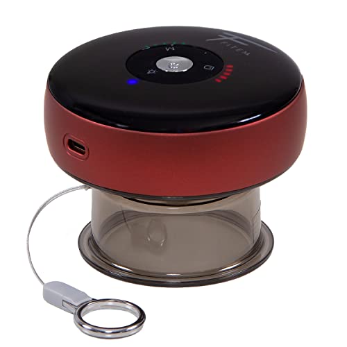 Fitem Ventouse Intelligente de Massage Breveté & rechargeable avec 5x Modes – Soulage douleurs musculaires dos, jambes, mollets, épaules, bras - avec luminothérapie rouge – Garantie 2 ans