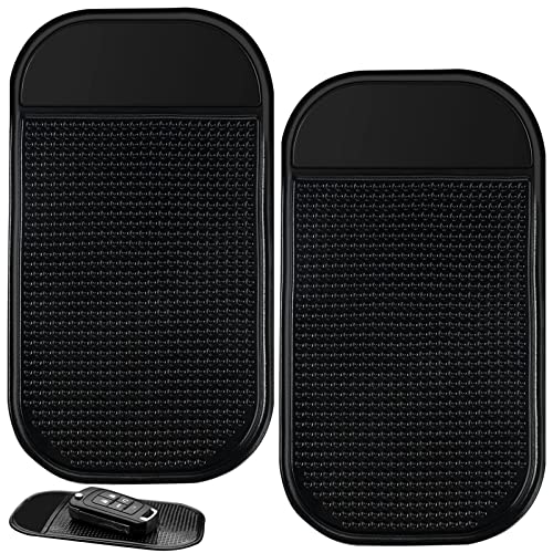 2 Pièces Tapis Antidérapant Voiture Tableau de Bord, Tapis Adhésif Antidérapant pour Tableau de Bord de Voiture, Tapis Collant pour Telephone Voiture pour Porte Lunettes 14 x 8 cm