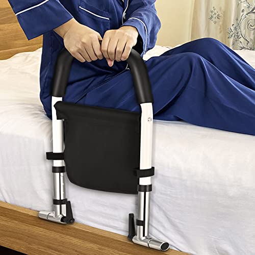 Hlieeosfcn Générique Barrière Lit, Personnes Âgées Handicapées Handrails, pour Le lit Barre d'appui de lit Chocs de Barre d'appui de lit avec Sac de Rangement