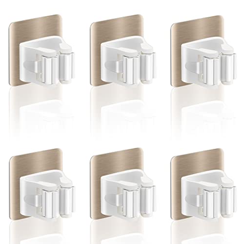 6 Pièces Accroche Balai Mural Porte Balais Sans Percage Rangement Balai Support Balais Convient Pour la Cuisine, l'escalier, La Salle de Bain, le Garage