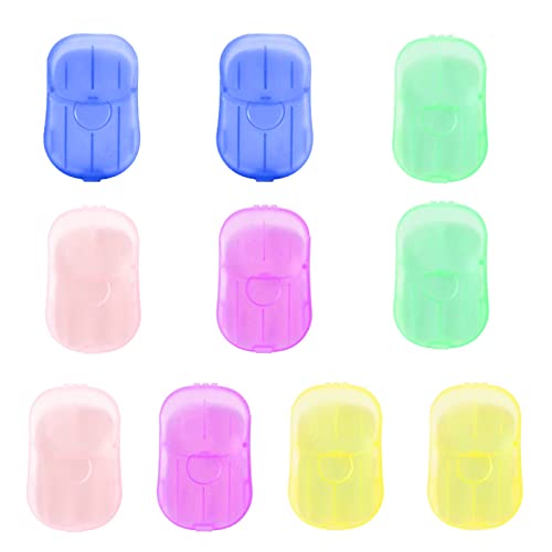 RtottiM 10 Boîtes(400Pcs) Feuilles de Savon Jetables Portable Mini Papier Savon Feuille de Savon Feuille de Savon Nomade Feuilles de Savon de Voyage Mini Savon en Papier avec boîte de Rangement