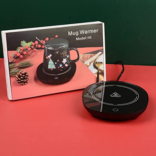 LONID Chauffe Tasse Auto Allumez/éteignez Réchauffeur à Café, Chauffe Boissons électriques Sur La Table Pour Garder Votre Café, Thé, Lait Chaud - Noir (Pas De Tasse)
