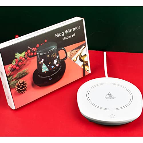 Noël Chauffe Tasse à Café électrique Tasse Chauffante, Réchauffeur de Café Tasse Chauffage Auto des Boissons par Gravité Allumé/éteint,Chauffe Gobelets De Table avec Grande Plaque Chauffante