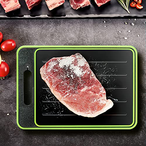 Frostaway Planche à Découper Avec Fonction Décongélation, Defrost Tray Plaque De Décongélation Magique 4-en-1 Gadgets De Cuisine Avec Aiguiseur De Couteaux Et Râpe à épices Intégrés