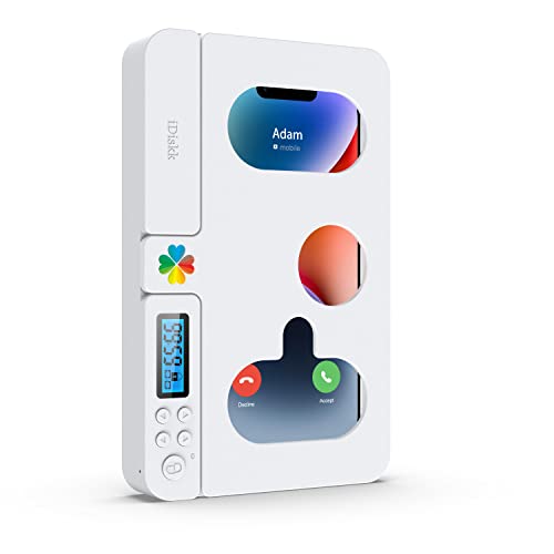 【Mise à Niveau】 Boîte de téléphone iDiskk Timer pour Tous Les téléphones iPhone et Android, boîte de Verrouillage de téléphone pour étudiant/Enfant/Adulte, boîte de téléphone Auto-contrôlée (Blanc)