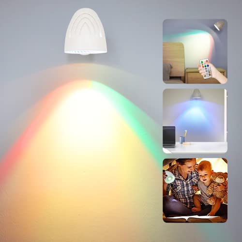 MLOQI Lampe Murale à Télécommande,Image Lampe LED sans fil, batterie rechargeable, pour des œuvres d'art, réglable Applique Murale Interieur LED 14 Couleurs Lampe Murale Sans Fil (Blanc)
