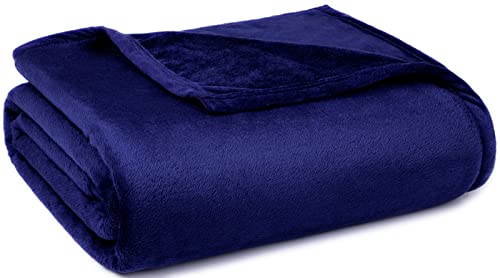 KANKAEU Plaid 200x230 cm, 380GSM Plaid Polaire Super Douce et Délicate, Plaid Canape, Couverture Polaire, Couverture comme Couverture Lit, Couverture en Flanelle, Couverture Canapé, Marine