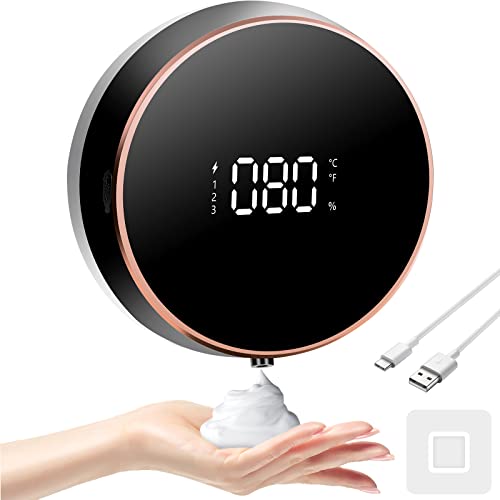 FAYIBUY Distributeur de Savon Automatique 3 Niveaux Réglable 300 ML Distributeur Savon Mural Distributeur de Savon Mousse Électrique pour Salle de Bains Cuisine Bureau École (Noir)