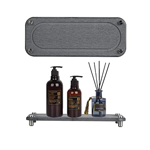 JESSAH Instant Dry Sink Organizer,Water Absorbing Stone Tray for Sink,Kitchen Sponge Soap Holder Dispenser,Vanity Countertop Fast Drying Tray Rack,Prevents Moisture Buildup (Dark Grey A)