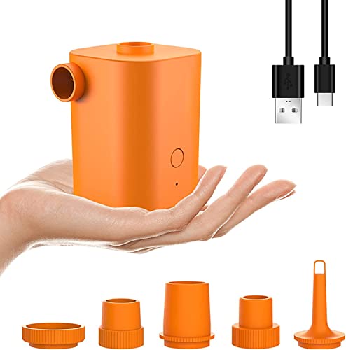 OSKOE Mini Pompe à air électrique - Pompe à air annulaire de Natation, avec Batterie USB Rechargeable 2500mAh, pour flotteurs de Piscine Anneau d'air Sacs de Rangement sous Vide